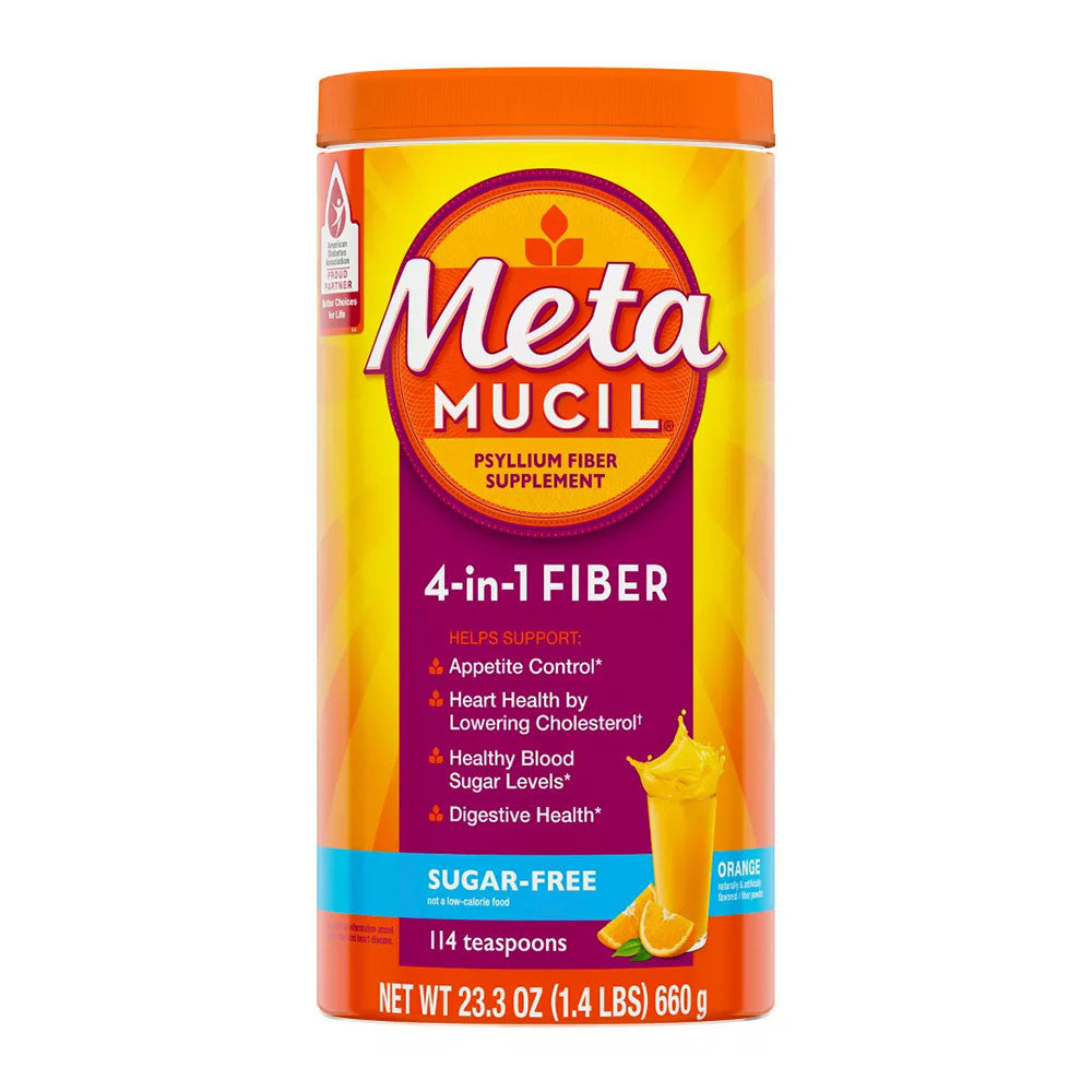 Metamucil Sugar Free Multihealth Fiber Smooth Powder, Orange, 23.3 Oz